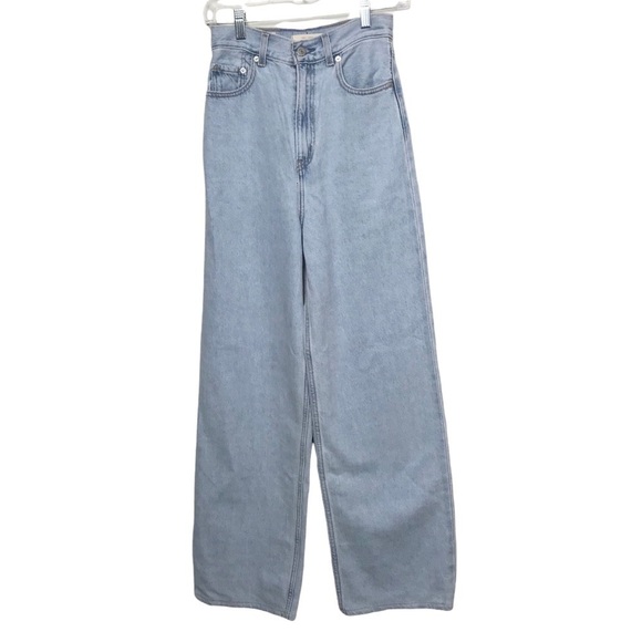 Levi's High Loose Loosey Goosey Straight Leg Jeans Size 26 Altered - Picture 1 of 15